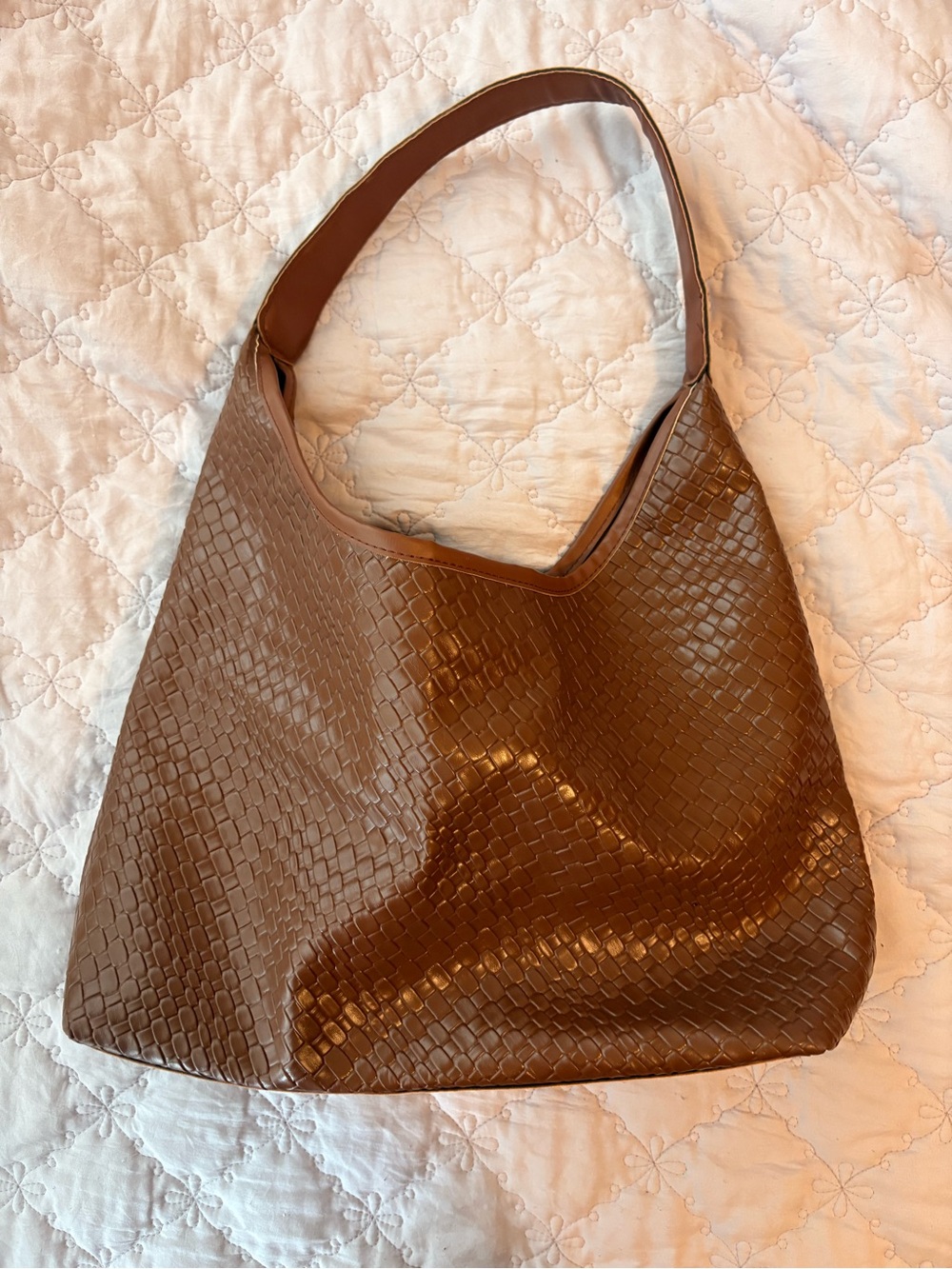 Brown Woven Shoulder Bag - Unbranded